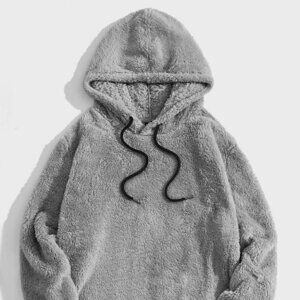 Grey Mens Teddy Hoodie